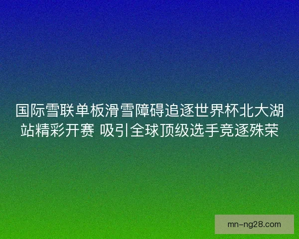 国际雪联单板滑雪障碍追逐世界杯北大湖站精彩开赛 吸引全球顶级选手竞逐殊荣 国际雪联单板滑雪障碍追逐世界杯北大湖站精彩开赛 吸引全球顶级选手竞逐殊荣